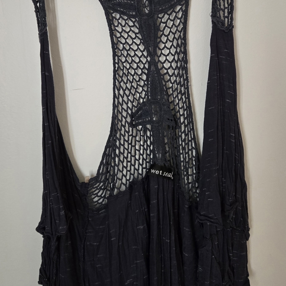 Wet Seal Mesh Overlay Vest